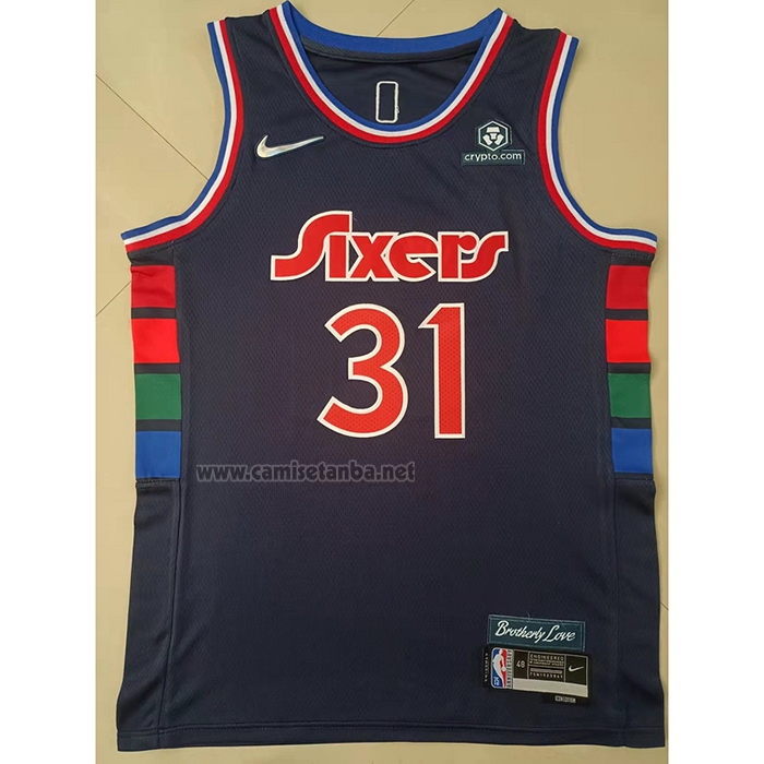 Camiseta Philadelphia 76ers Ben Paul Millsap #31 Ciudad 2021-22 Azul